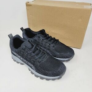 Jabasic Unisex Kids Hiking Sneakers Sz 5 M Black Lace Up Outdoor Adventure